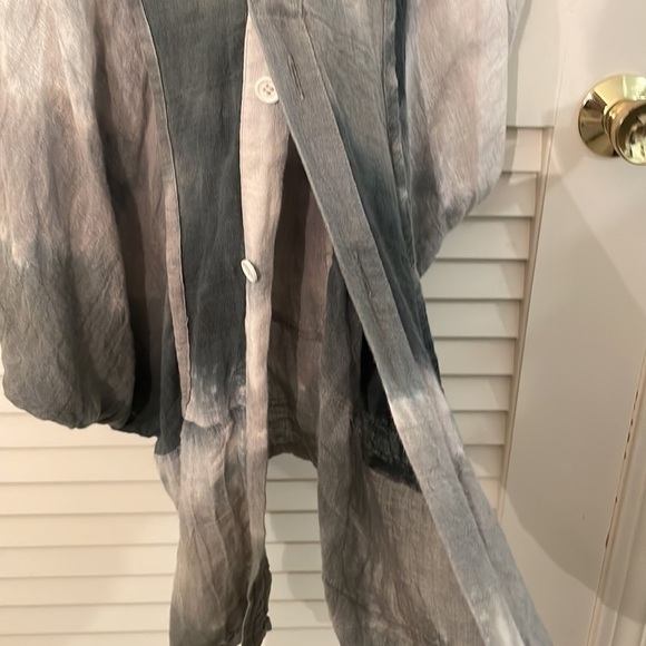 L!NK x OGI ANTUNAC Multicolor Gray Button Up Hooded Bubble Dress Pockets Unique - Picture 8 of 16